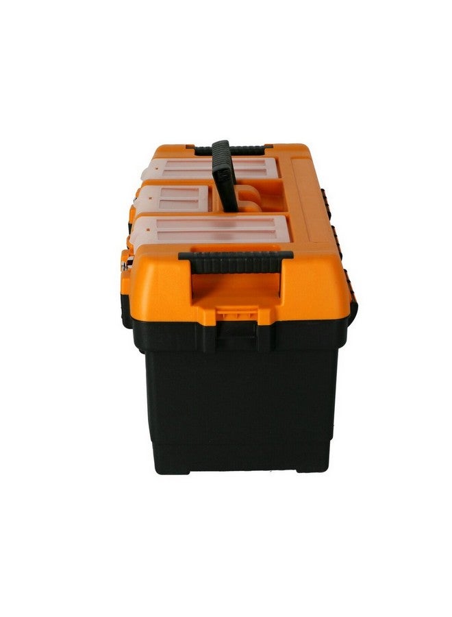 مانو صندوق أدوات بلاستيكي مع قفل معدني لون أسود وبرتقالي 22 إنش MT-22 - Image 3